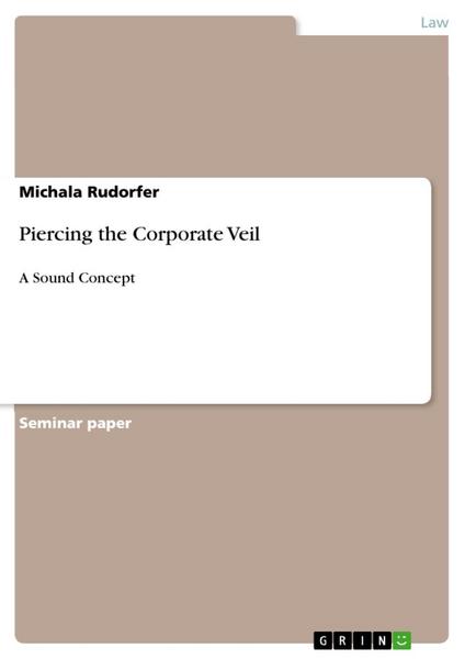 Piercing the Corporate Veil - Michala Rudorfer