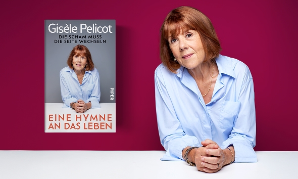 Gisèle Pelicot mit ihrem Buch Hymne an das Leben